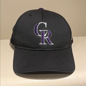 MLB Black Cap with Purple and White Logo